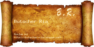 Butscher Ria névjegykártya